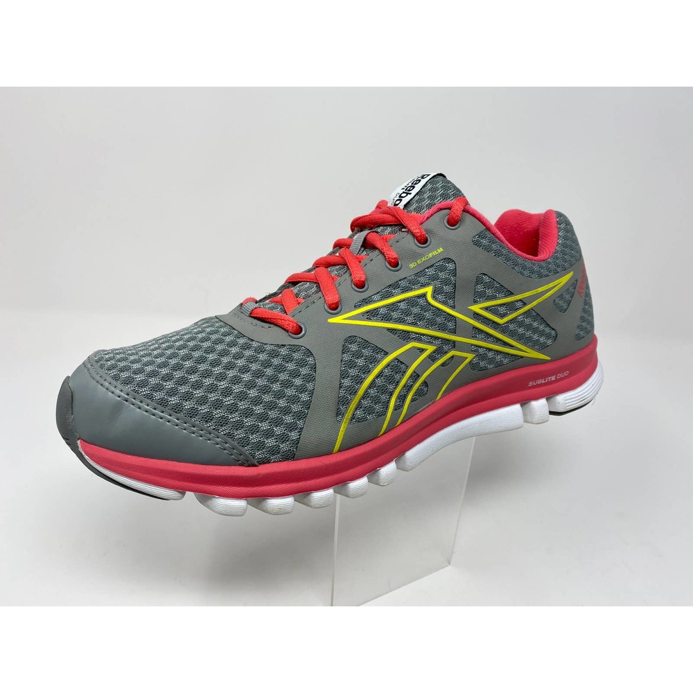 Womens Sz 7 Reebok Sublite Duo Run Sneakers Gray +